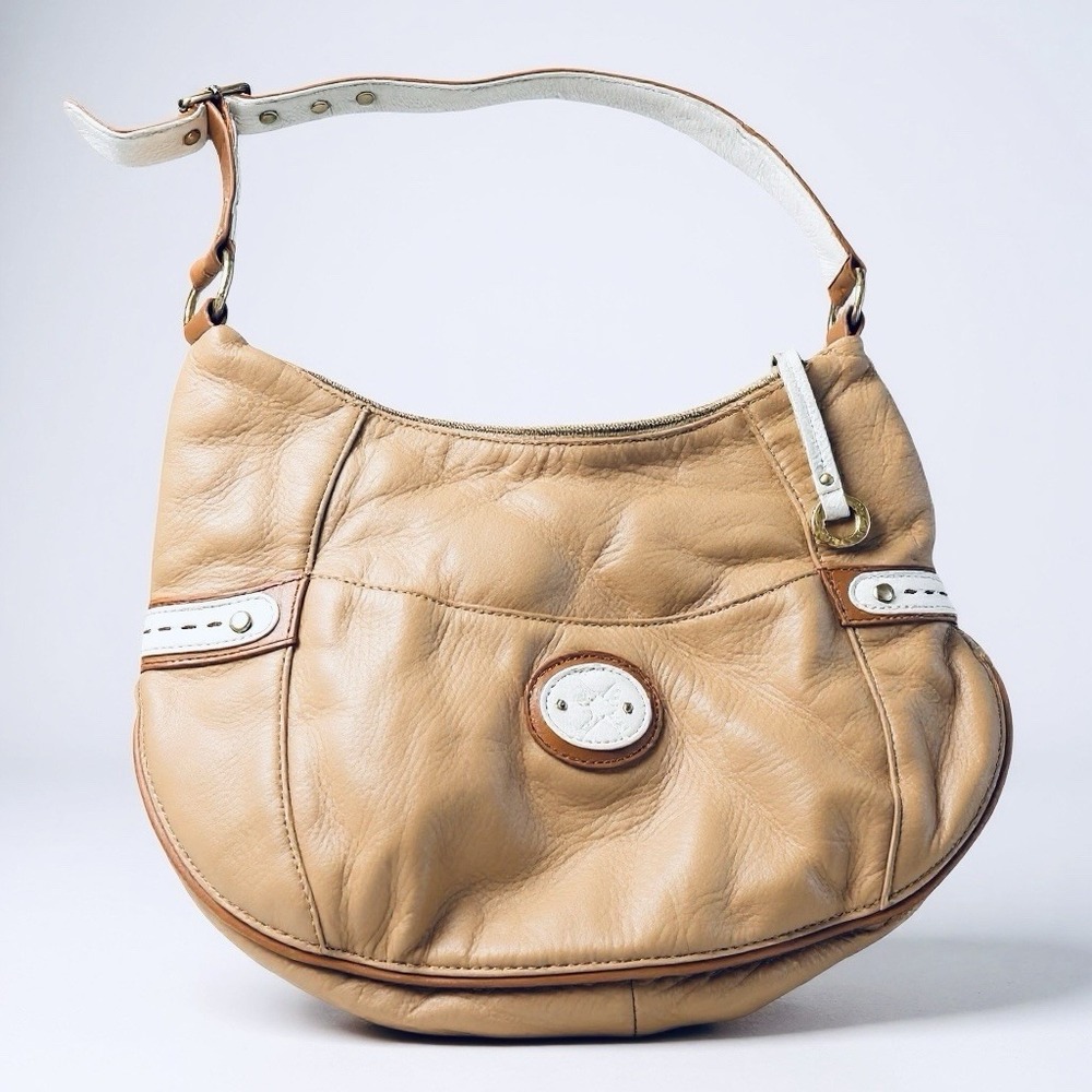 Stone Mountain Genuine Leather Light Tan Hobo Shoulder Bag